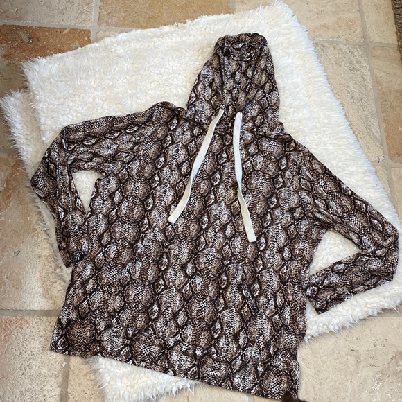 ZENANA Jersey snake print Tunic Womens hooded longline Cozy Soft loungewear XL - Picture 3 of 9